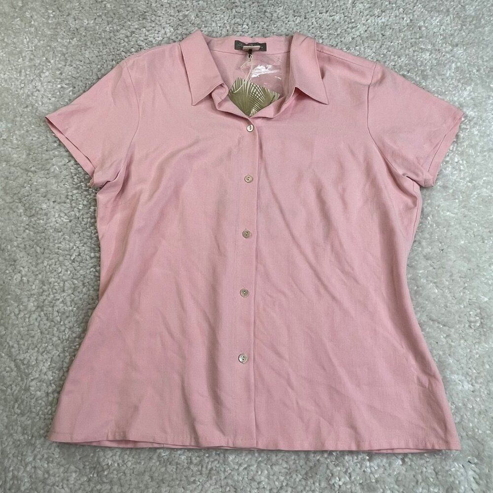 Tommy Bahama Silk Embroidered Another Year Button Up Shirt Pink - Picture 2 of 7